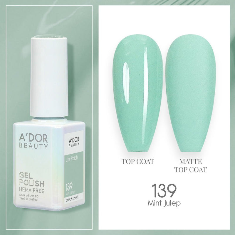 A'DOR HEMA - Free Gel Polish - 139 - Mint Julep - 0.6 oz - DTK Nail Supply