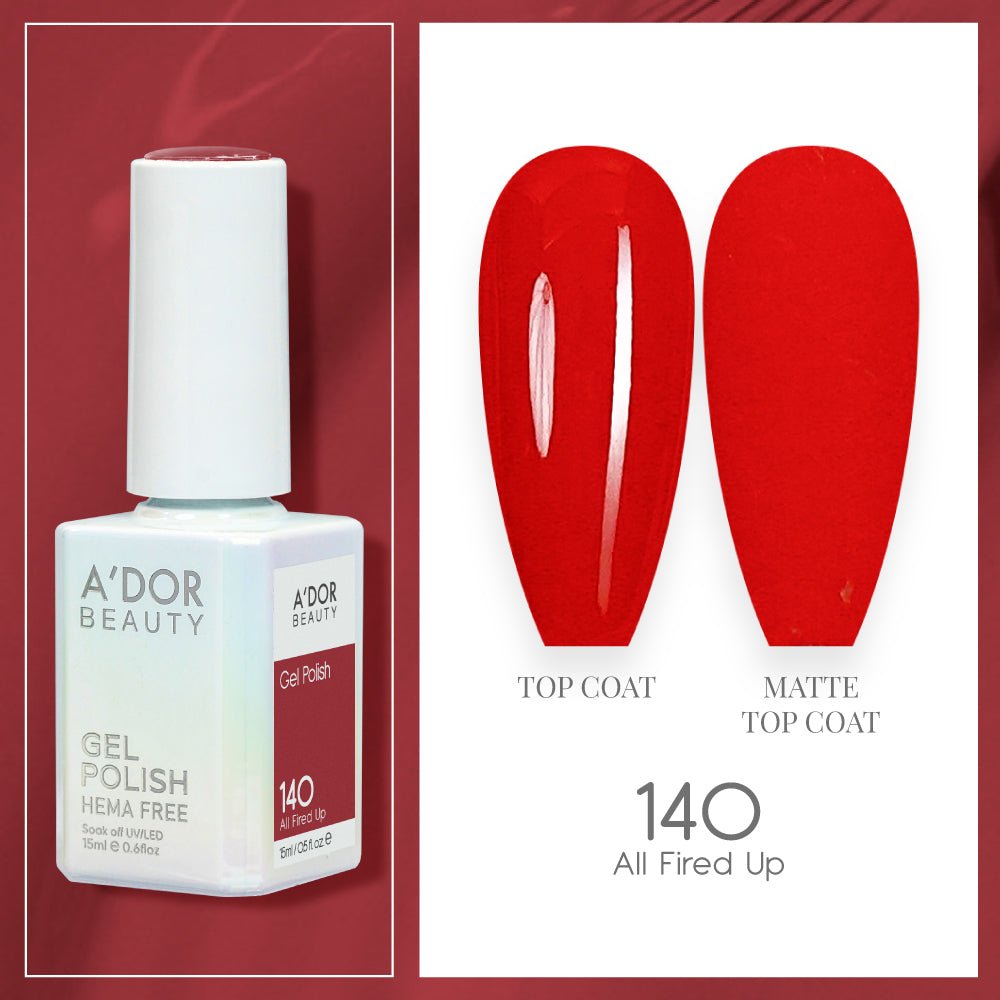 A'DOR HEMA - Free Gel Polish - 140 - All Fired Up - 0.6 oz - DTK Nail Supply
