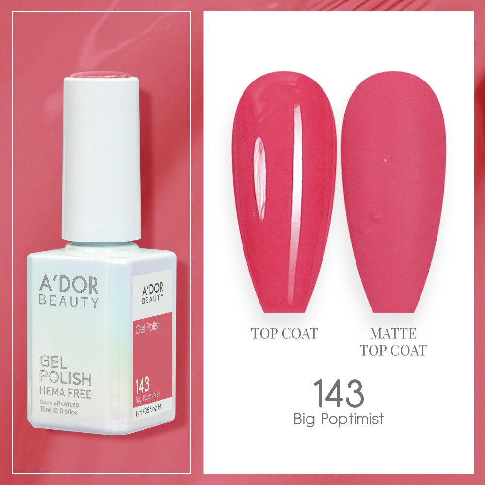 A'DOR HEMA-Free Gel Polish 143 Big Poptimist — Vegan 0.6 oz - DTK Nail Supply