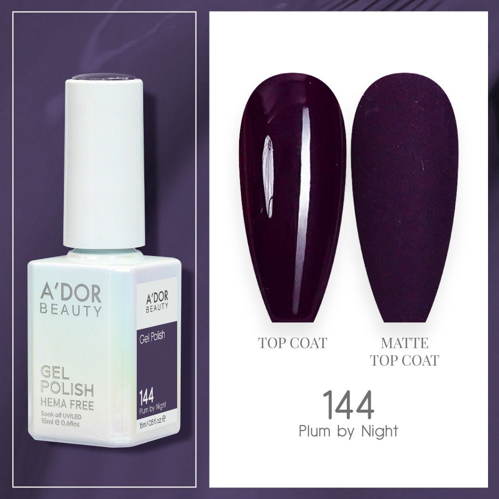 A'DOR HEMA - Free Gel Polish - 144 - Plum By Night - 0.6 oz - DTK Nail Supply