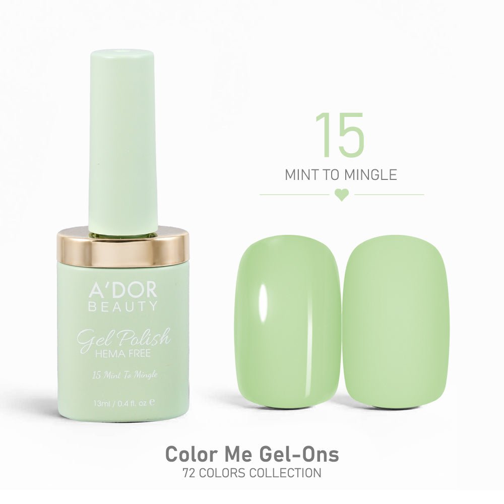 A'DOR HEMA - Free Gel Polish - 15 - Mint To Mingle - 0.4 oz - Color Me Gel - Ons Collection - DTK Nail Supply