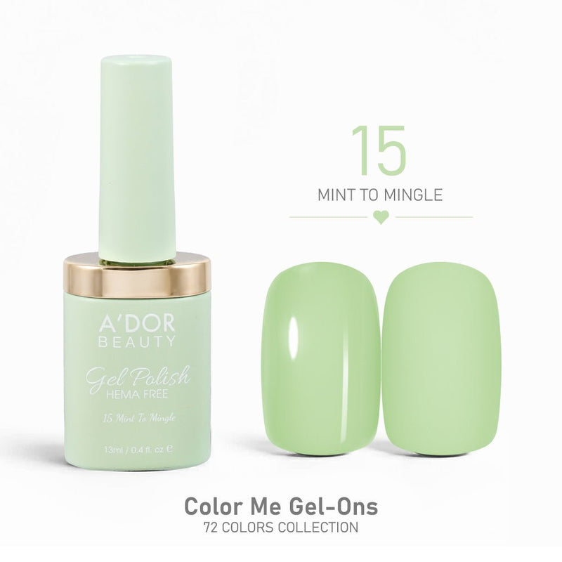 A'DOR HEMA - Free Gel Polish - 15 - Mint To Mingle - 0.4 oz - Color Me Gel - Ons Collection - DTK Nail Supply