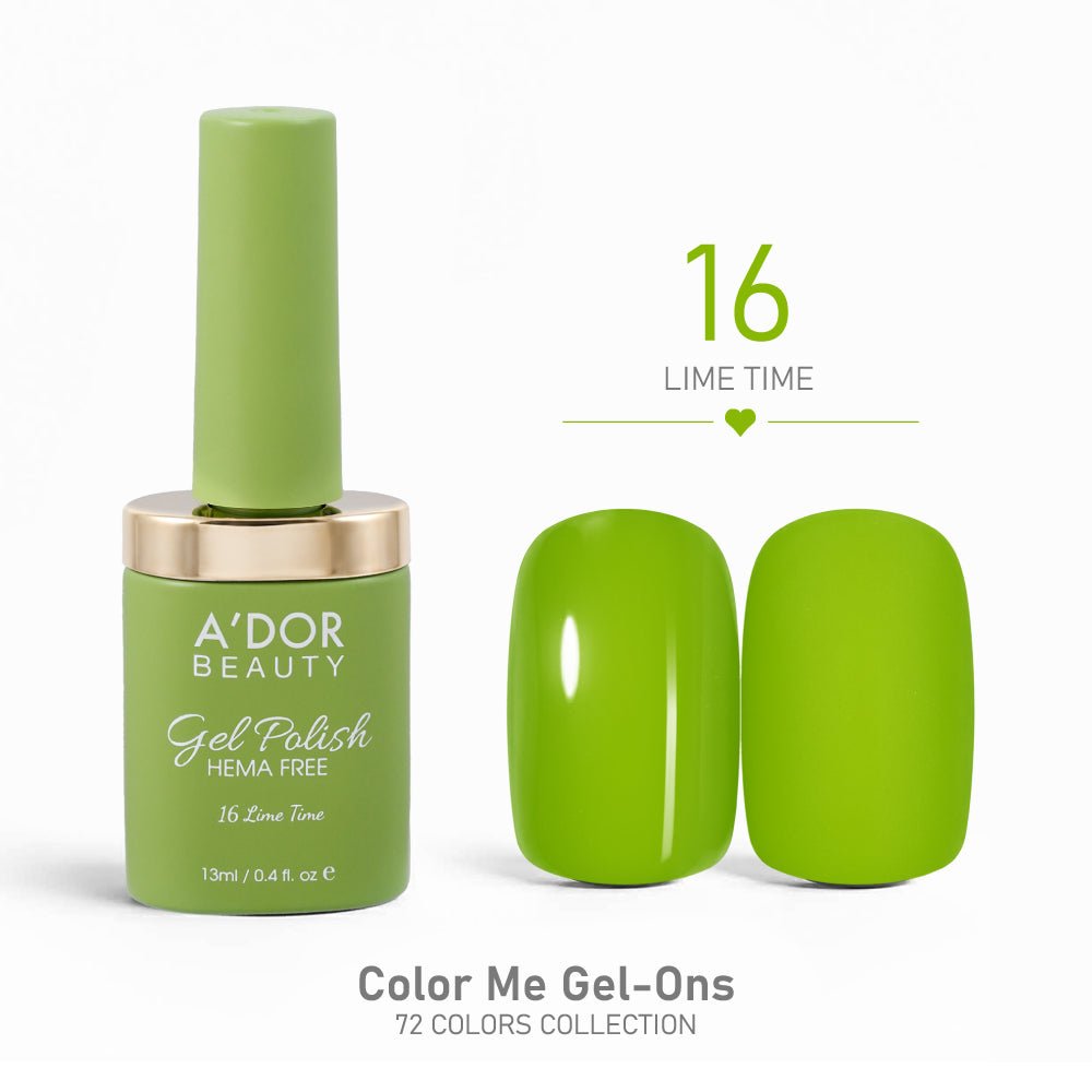 A'DOR HEMA - Free Gel Polish - 16 - Lime Time - 0.4 oz - Color Me Gel - Ons Collection - DTK Nail Supply