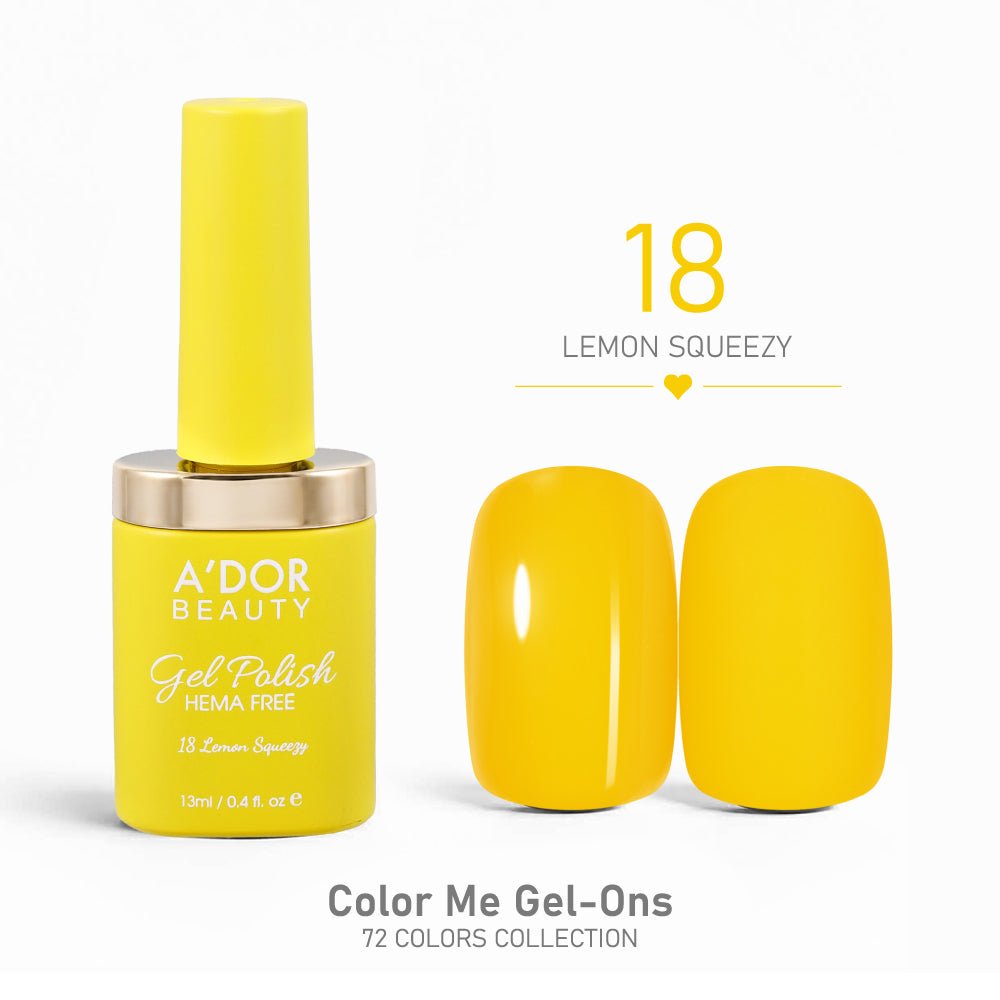 A'DOR HEMA - Free Gel Polish - 18 - Lemon Squeezy - 0.4 oz - Color Me Gel - Ons Collection - DTK Nail Supply