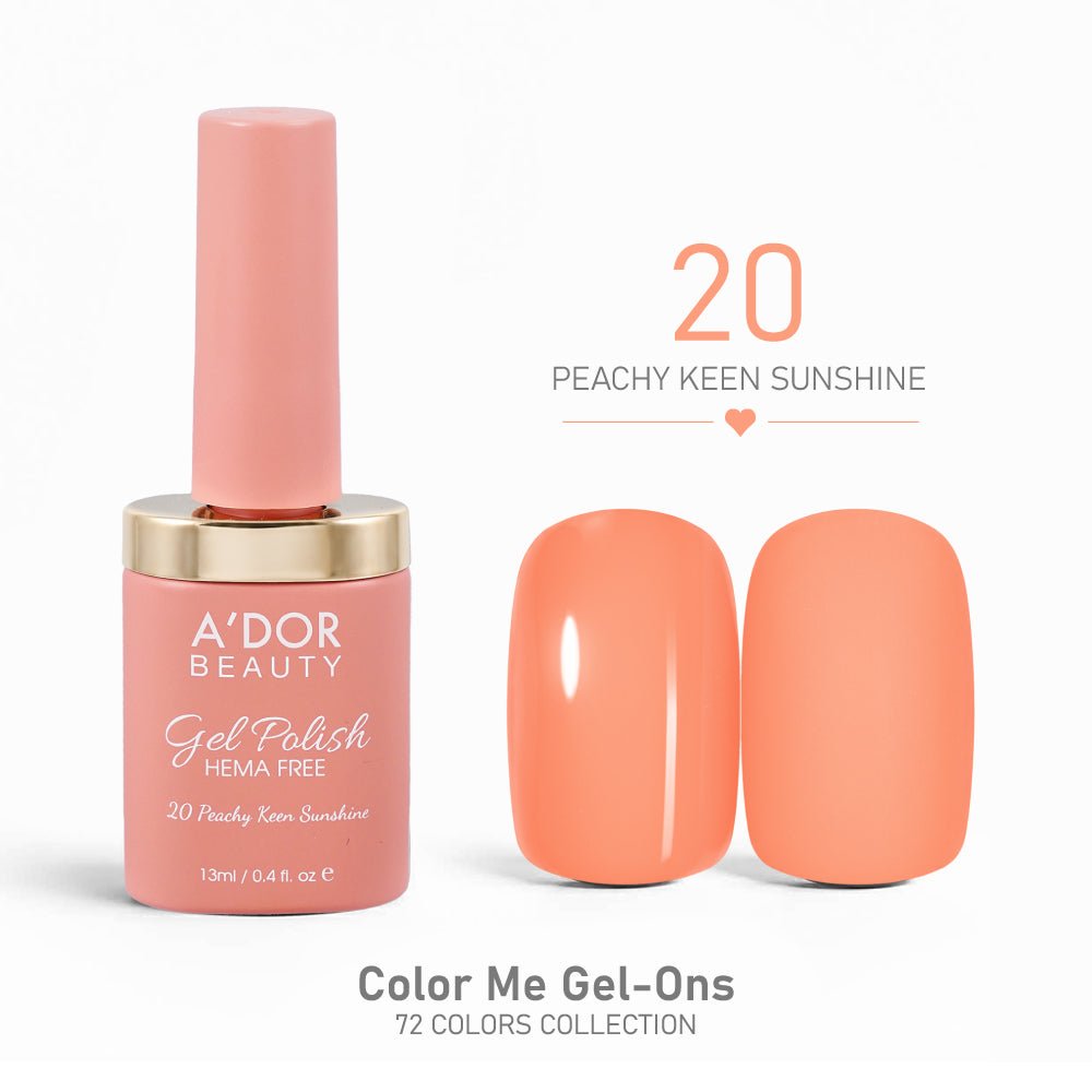 A'DOR HEMA - Free Gel Polish - 20 - Peachy Keen Sunshine - 0.4 oz - Color Me Gel - Ons Collection - DTK Nail Supply