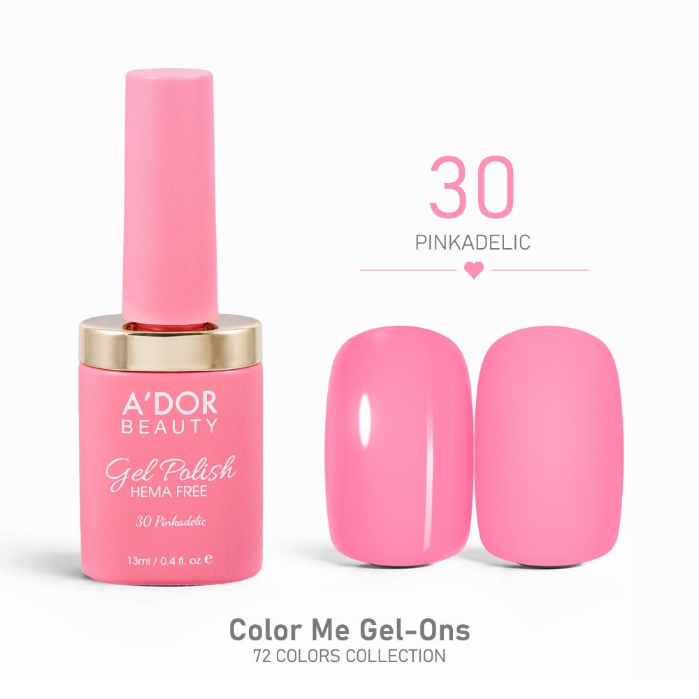 A'DOR HEMA - Free Gel Polish - 30 - Pinkadelic - 0.4 oz - Color Me Gel - Ons Collection - DTK Nail Supply