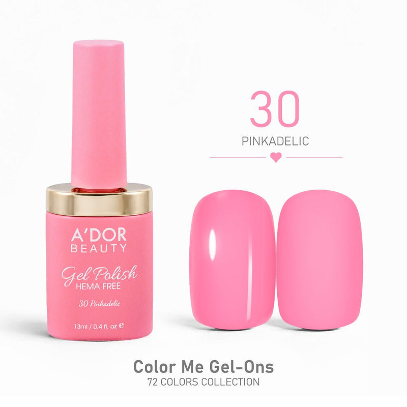 A'DOR HEMA - Free Gel Polish - 30 - Pinkadelic - 0.4 oz - Color Me Gel - Ons Collection - DTK Nail Supply