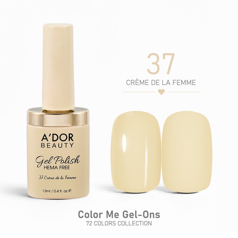 A'DOR HEMA - Free Gel Polish - 37 - Crème de la Femme - 0.4 oz - Color Me Gel - Ons Collection - DTK Nail Supply