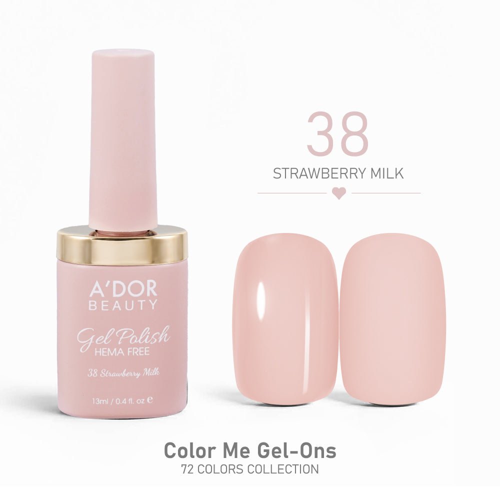 A'DOR HEMA - Free Gel Polish - 38 - Strawberry Milk - 0.4 oz - Color Me Gel - Ons Collection - DTK Nail Supply