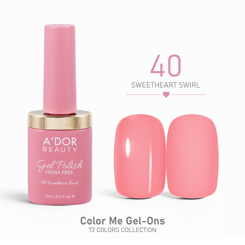 A'DOR HEMA - Free Gel Polish - 40 - Sweetheart Swirl - 0.4 oz - Color Me Gel - Ons Collection - DTK Nail Supply