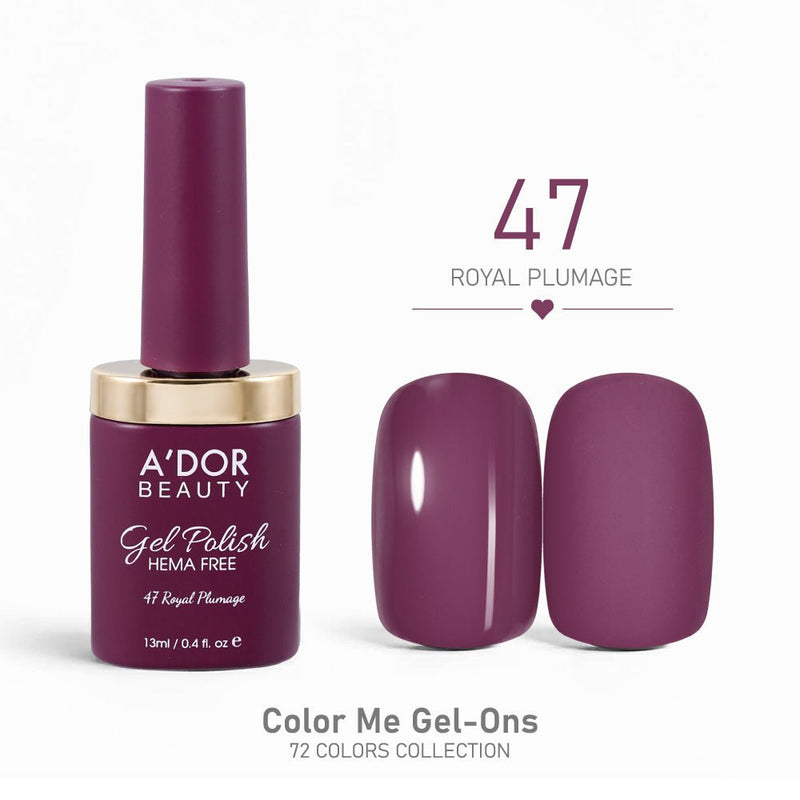 A'DOR HEMA - Free Gel Polish - 47 - Royal Plumage - 0.4 oz - Color Me Gel - Ons Collection - DTK Nail Supply