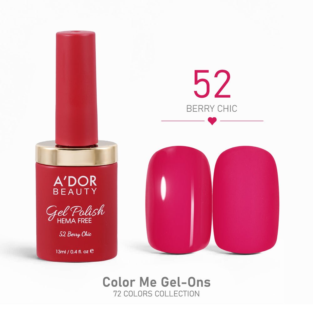 A'DOR HEMA - Free Gel Polish - 52 - Berry Chic - 0.4 oz - Color Me Gel - Ons Collection - DTK Nail Supply