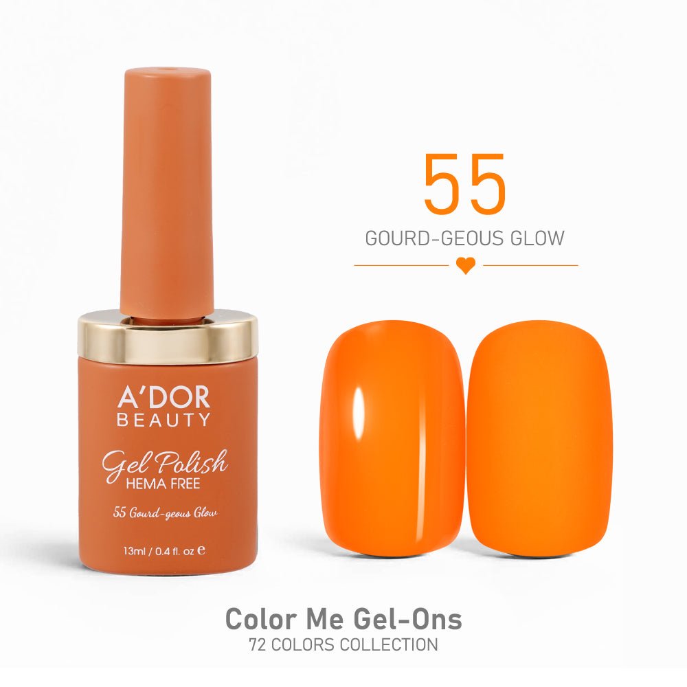 A'DOR HEMA - Free Gel Polish - 55 - Gourd - geous Glow - 0.4 oz - Color Me Gel - Ons Collection - DTK Nail Supply