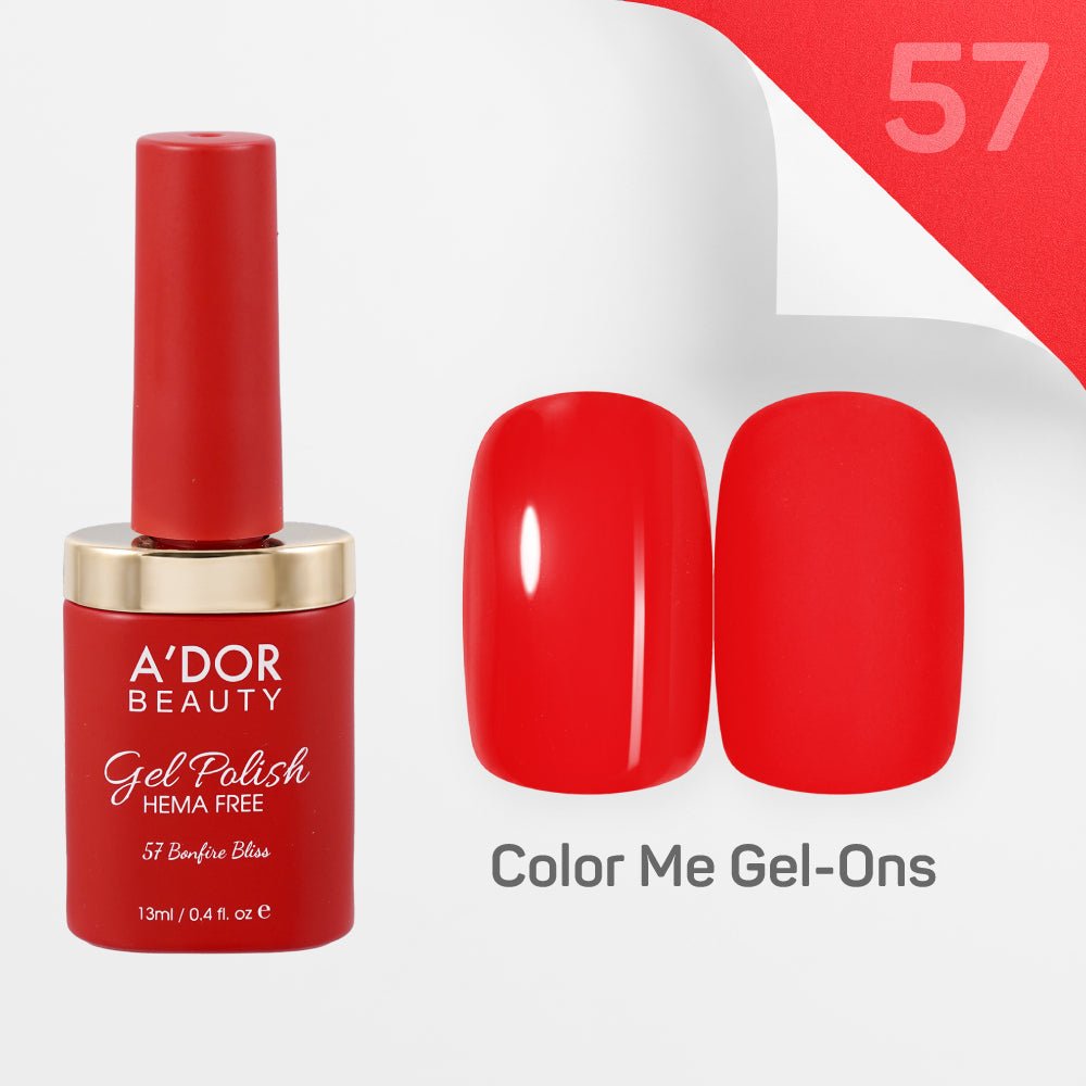 A'DOR HEMA - Free Gel Polish - 57 - Bonfire Bliss - 0.4 oz - Color Me Gel - Ons Collection - DTK Nail Supply