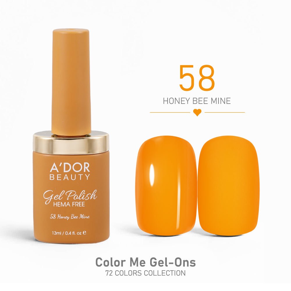 A'DOR HEMA - Free Gel Polish - 58 - Honey Bee Mine - 0.4 oz - Color Me Gel - Ons Collection - DTK Nail Supply