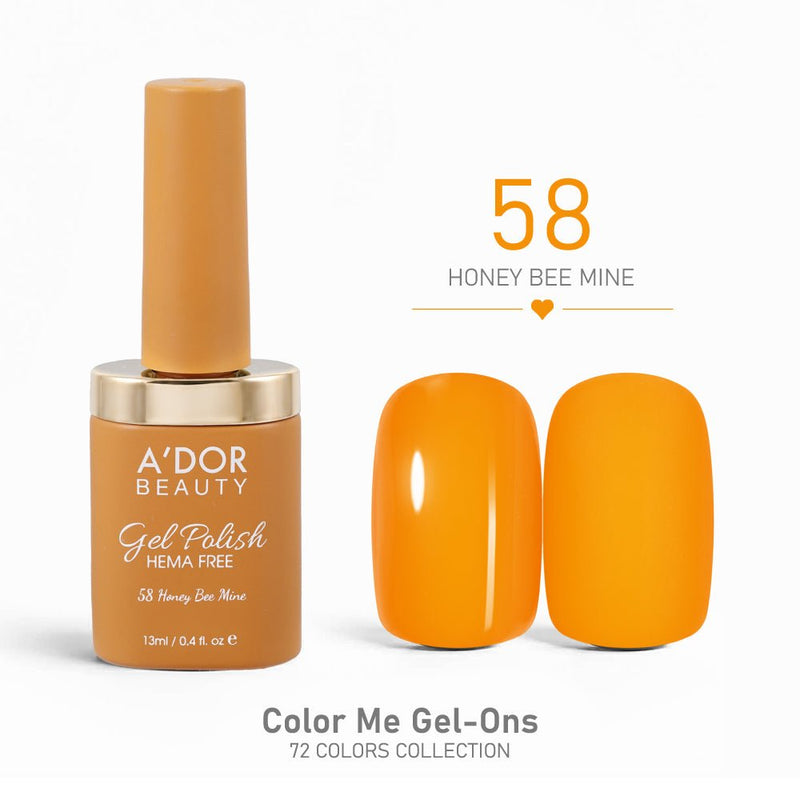 A'DOR HEMA - Free Gel Polish - 58 - Honey Bee Mine - 0.4 oz - Color Me Gel - Ons Collection - DTK Nail Supply