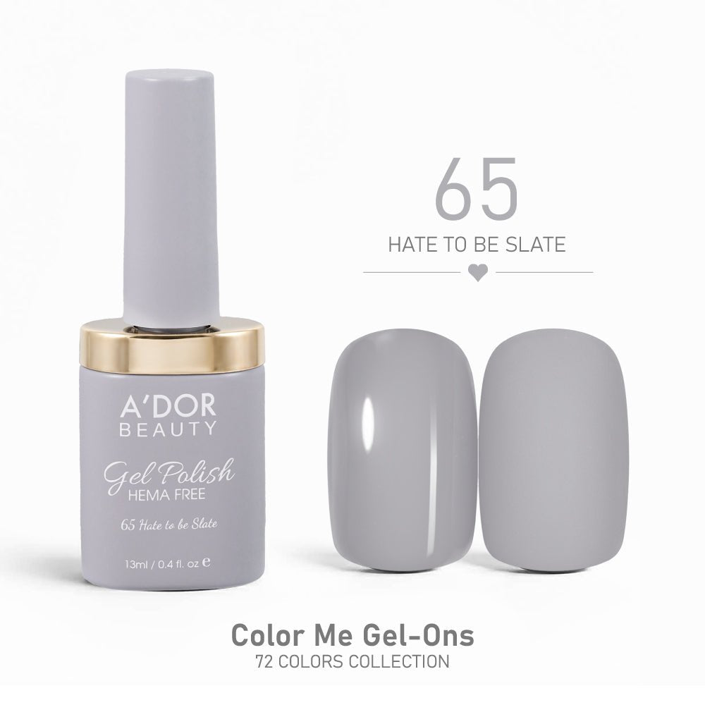 A'DOR HEMA - Free Gel Polish - 65 - Hate to be Slate - 0.4 oz - Color Me Gel - Ons Collection - DTK Nail Supply