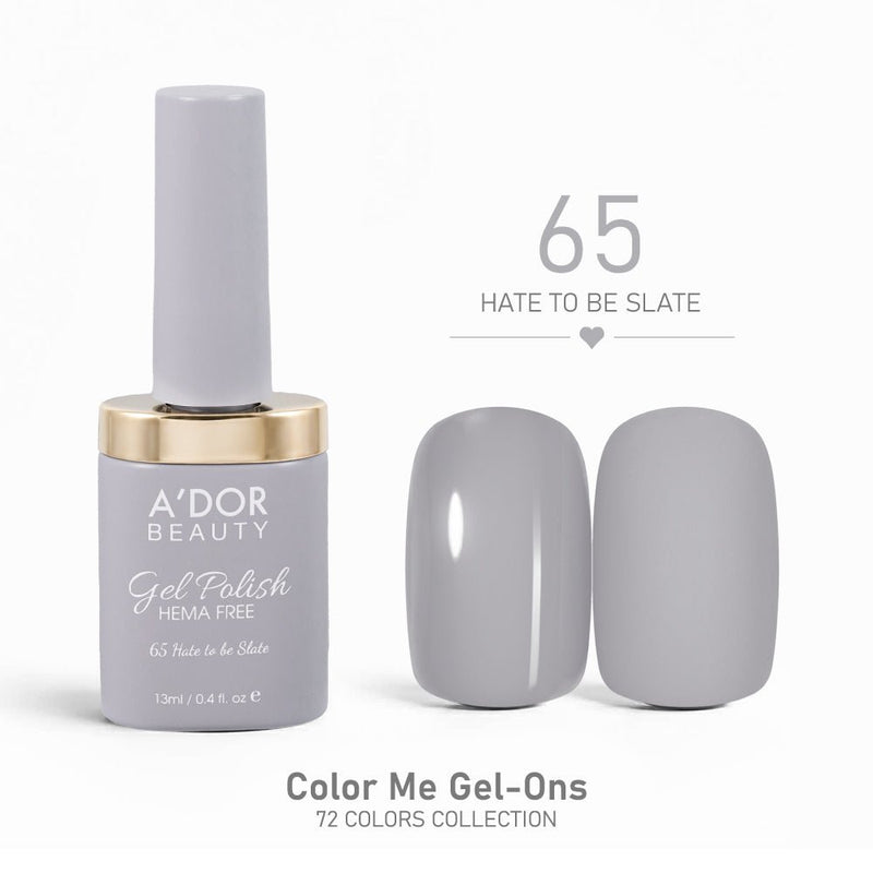 A'DOR HEMA - Free Gel Polish - 65 - Hate to be Slate - 0.4 oz - Color Me Gel - Ons Collection - DTK Nail Supply