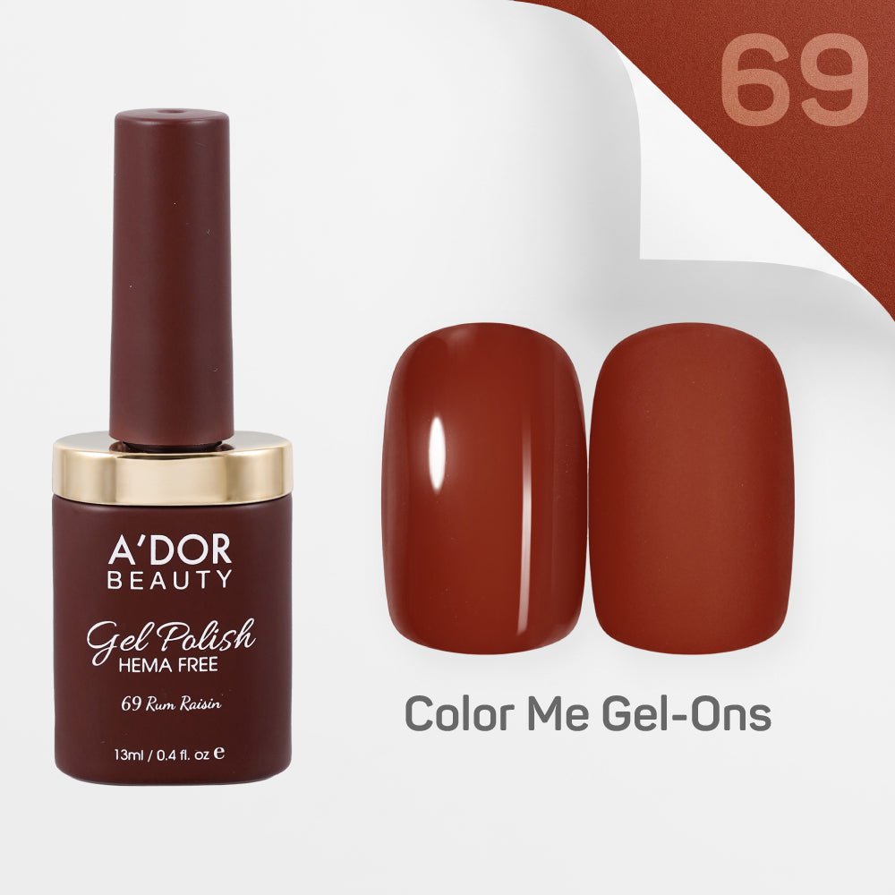 A'DOR HEMA - Free Gel Polish - 69 - Rum Raisin - 0.4 oz - Color Me Gel - Ons Collection - DTK Nail Supply