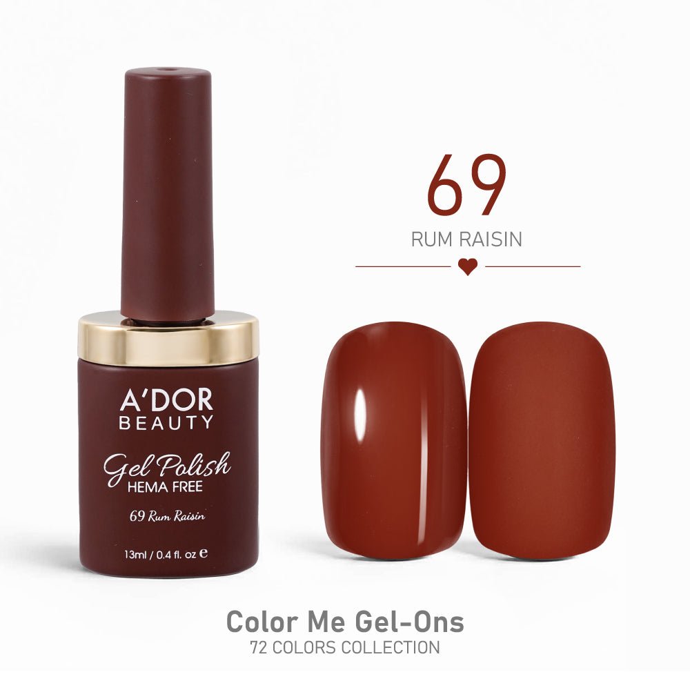 A'DOR HEMA - Free Gel Polish - 69 - Rum Raisin - 0.4 oz - Color Me Gel - Ons Collection - DTK Nail Supply