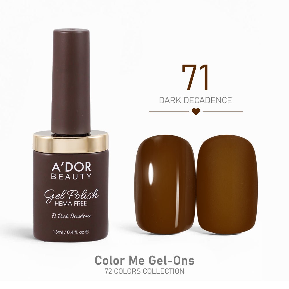 A'DOR HEMA - Free Gel Polish - 71 - Dark Decadence - 0.4 oz - Color Me Gel - Ons Collection - DTK Nail Supply