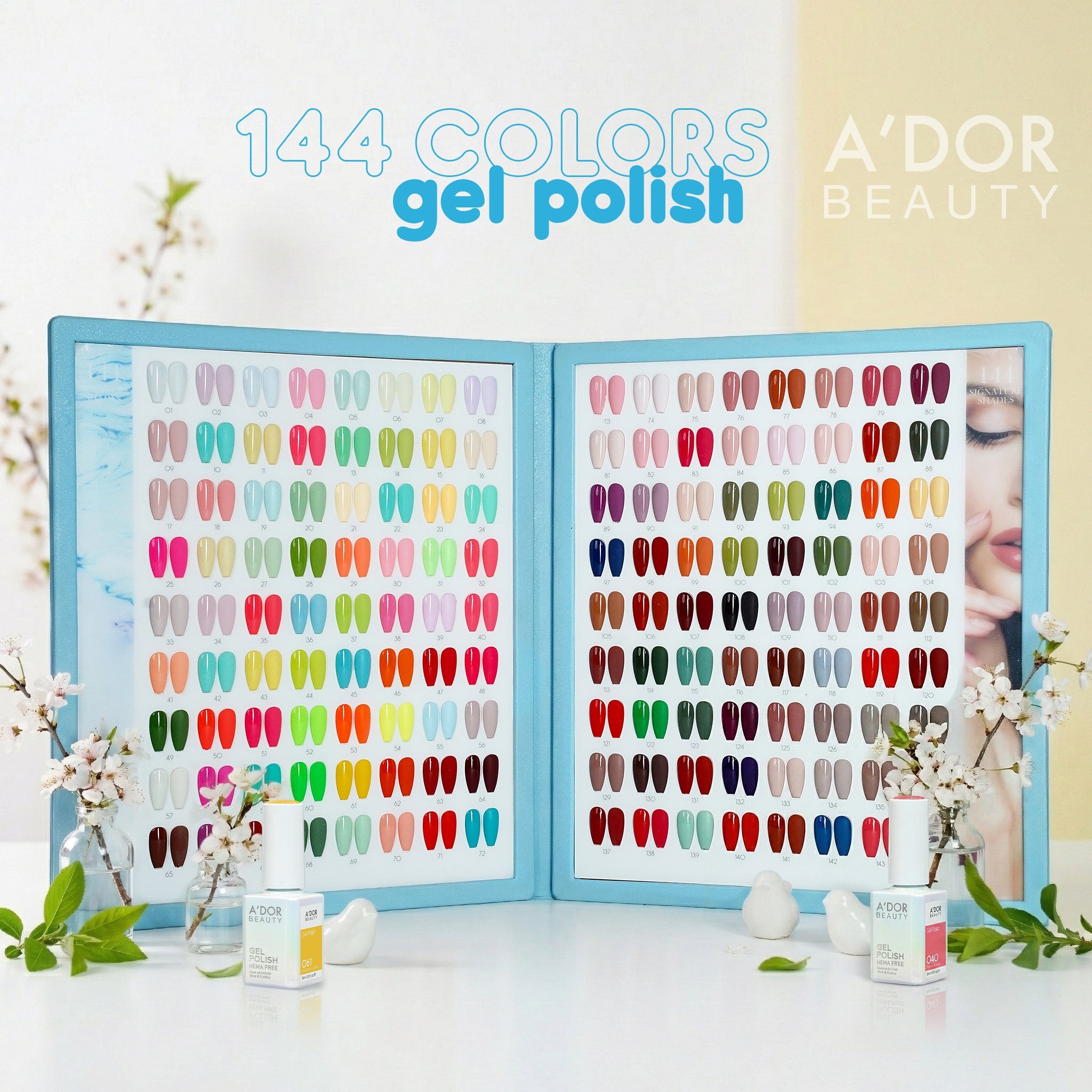 A'DOR HEMA - Free - Set 144 Colors Gel Polish Collection - DTK Nail Supply