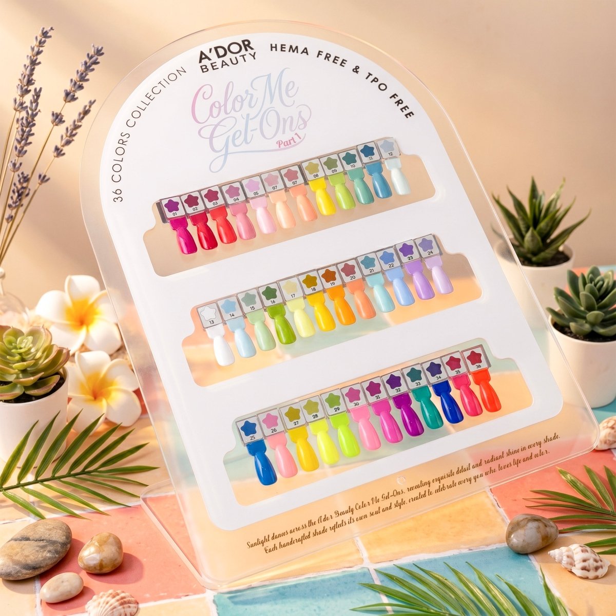 A'DOR - HEMA - Free Set 36 Colors Gel Polish - Color Me Gel - Ons Collection Part 1 - DTK Nail Supply