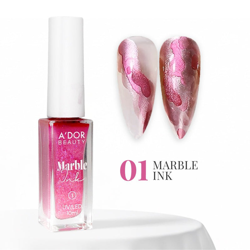 A'DOR Marble Ink - 01 - Pink - DTK Nail Supply