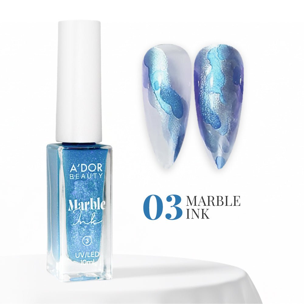 A'DOR Marble Ink - 03 - Aqua Blue - DTK Nail Supply