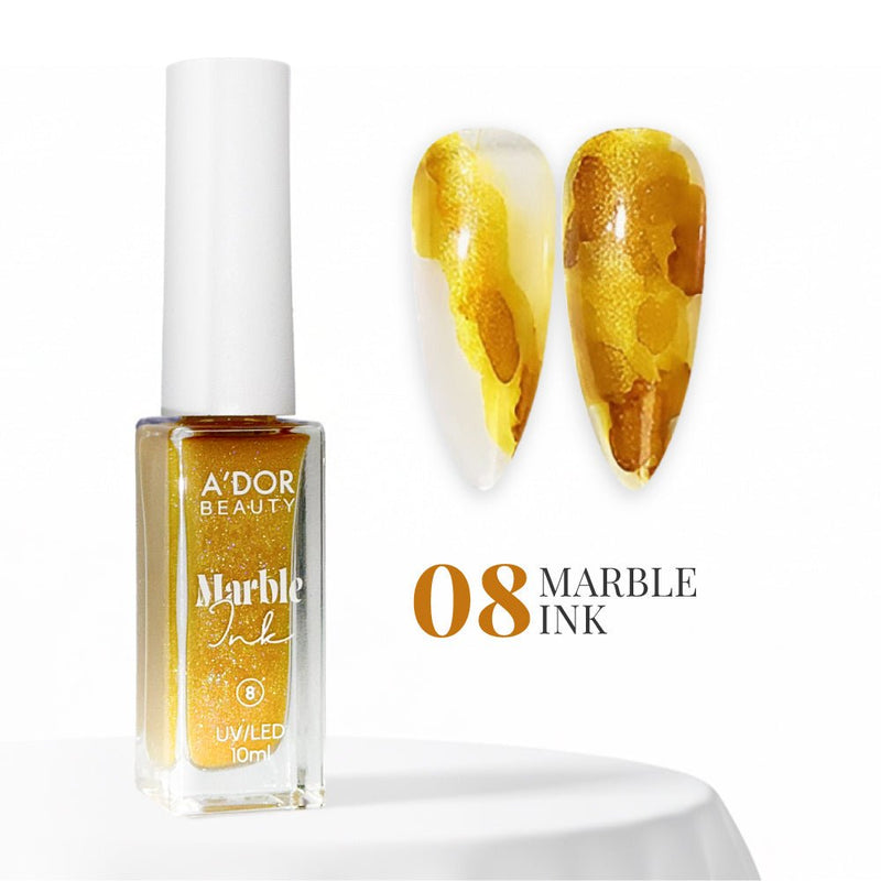 A'DOR Marble Ink - 08 - Yellow - DTK Nail Supply