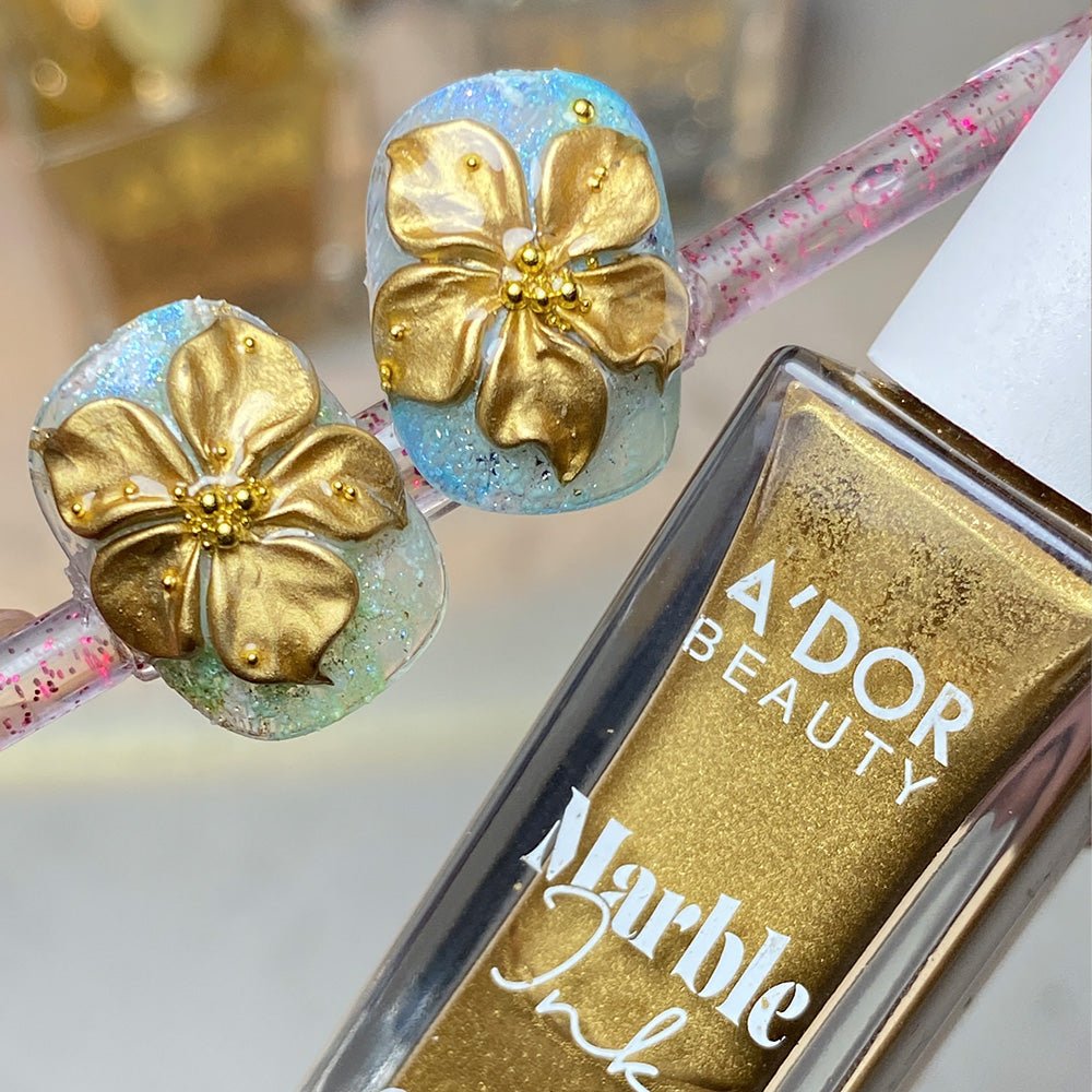 A'DOR Marble Ink - 10 - Gold - DTK Nail Supply