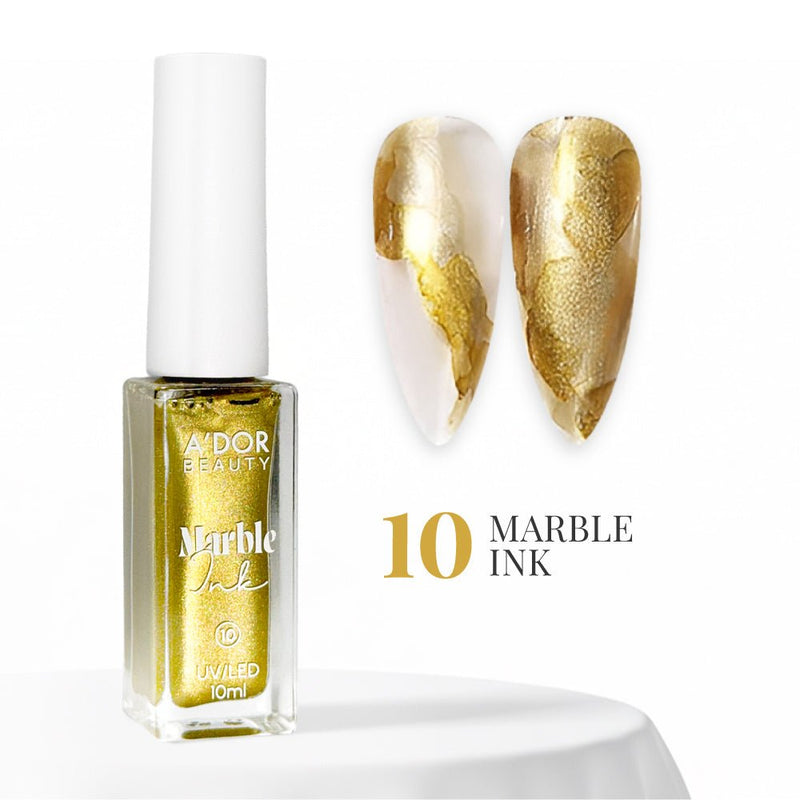 A'DOR Marble Ink - 10 - Gold - DTK Nail Supply
