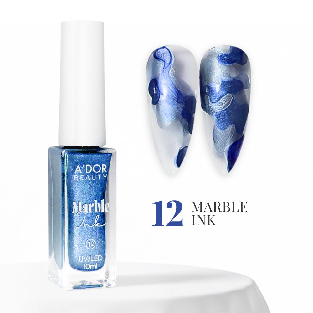 A'DOR Marble Ink - 12 - Blue - Nail Art