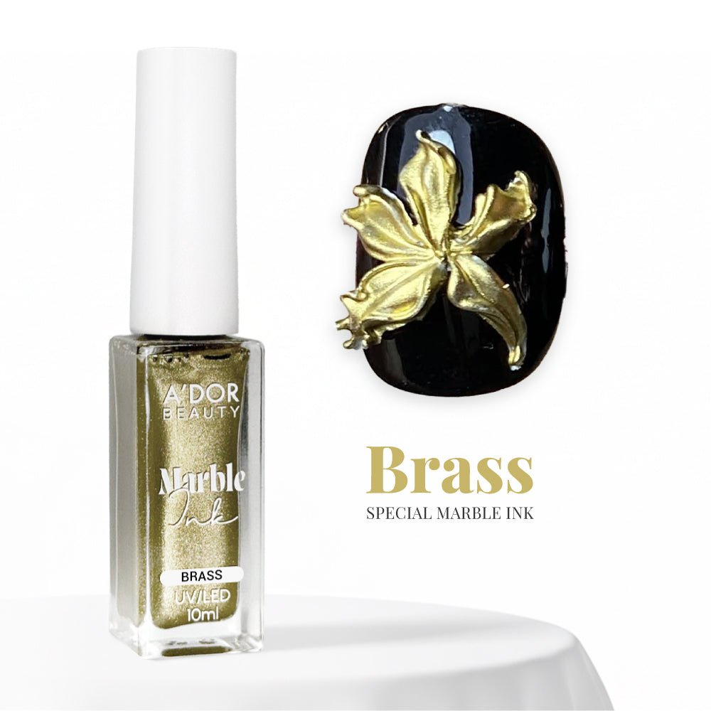 A'DOR Metallic Marble Ink 10ml - Brass – DTK Nail Supply