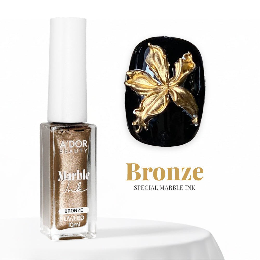 A'DOR Metallic Marble Ink 10ml - Bronze - DTK Nail Supply