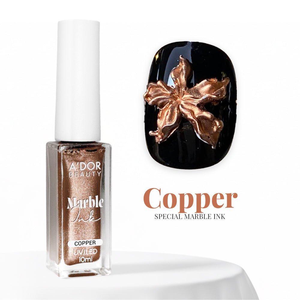 A'DOR Metallic Marble Ink 10ml - Copper - DTK Nail Supply
