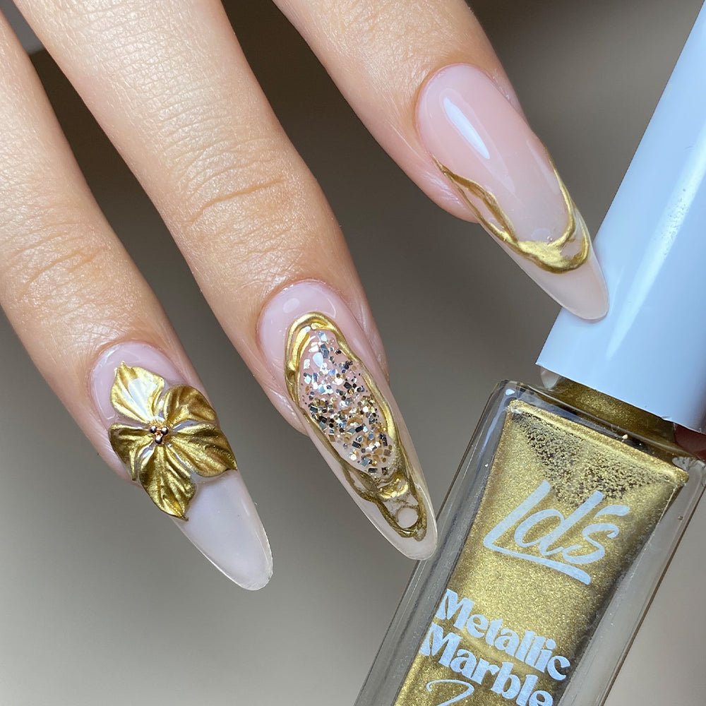 A'DOR Metallic Marble Ink 10ml - Gold - DTK Nail Supply