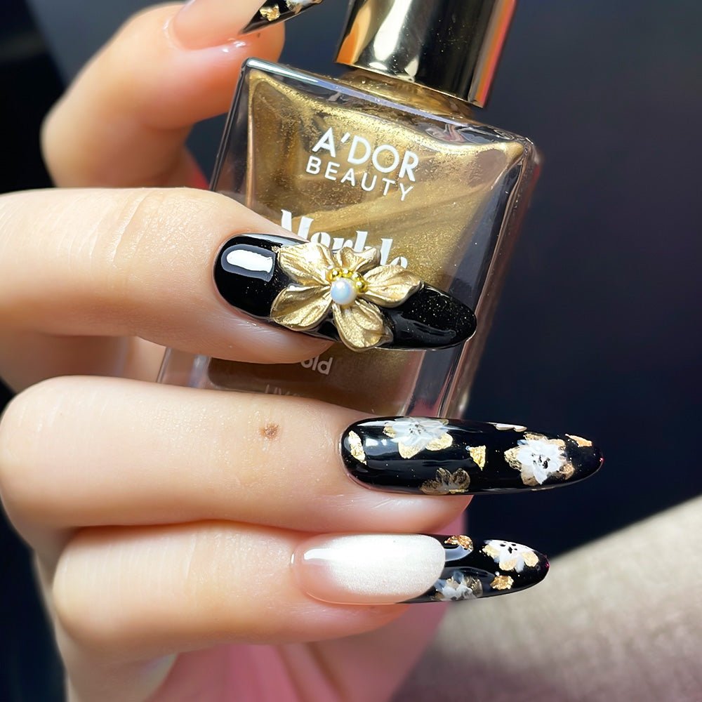 A'DOR Metallic Marble Ink 10ml - Gold - DTK Nail Supply