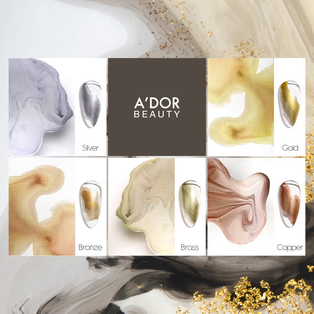 A'DOR Metallic Marble Ink 10ml - Brass - DTK Nail Supply