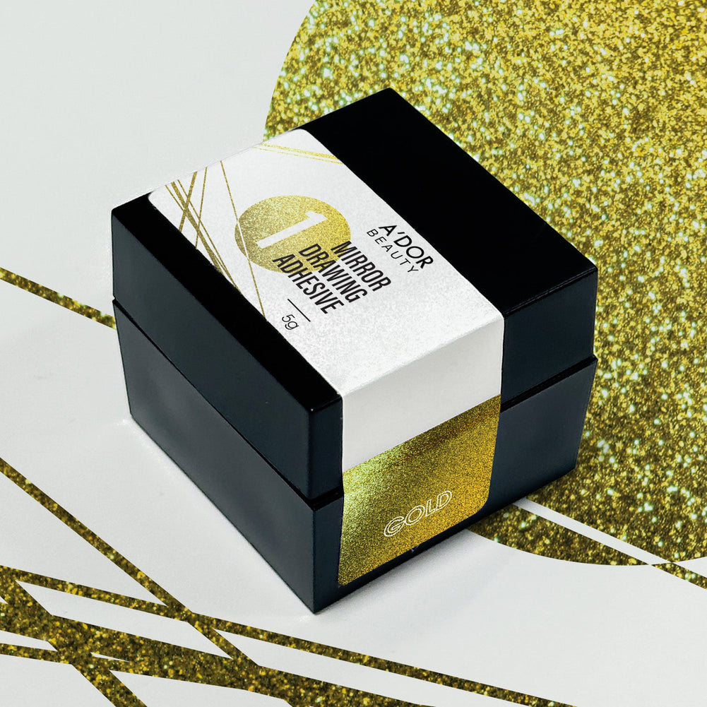 A'DOR Mirror Spider Gel — Gold Stretchy Cobweb Line Nail Art Gel