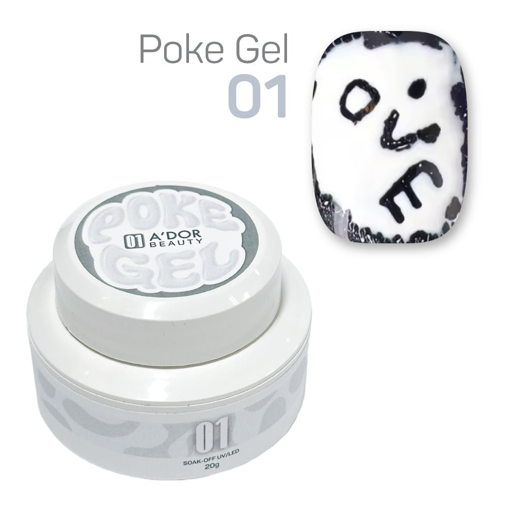 A'DOR Poke Gel 01 - White - DTK Nail Supply
