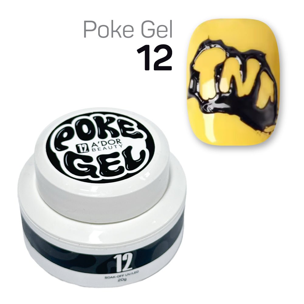 A'DOR Poke Gel 12 - Black - DTK Nail Supply