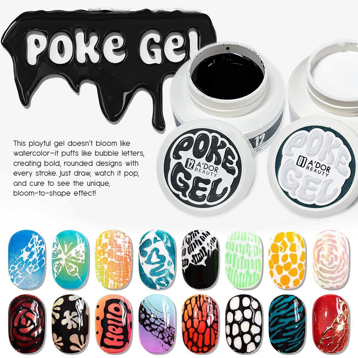 A'DOR Poke Gel H2 - Silver - DTK Nail Supply