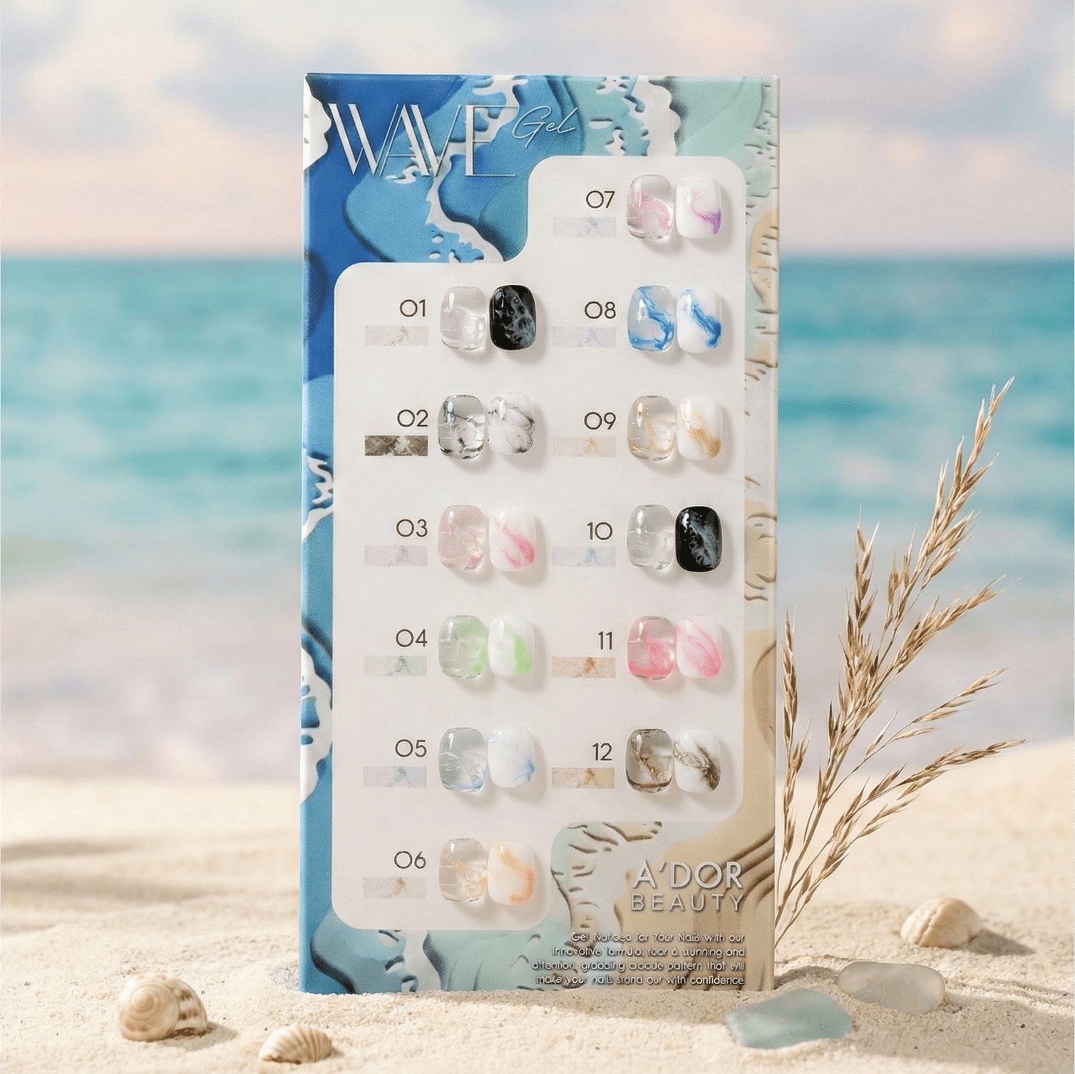 ADOR Wave Gel Set 12 Color - 0.5 oz - DTK Nail Supply