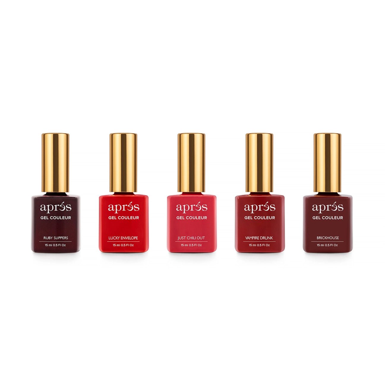 Apres Gel - All The Reds You'll Ever Need Bundle – Set of 5 - DTK Nail Supply
