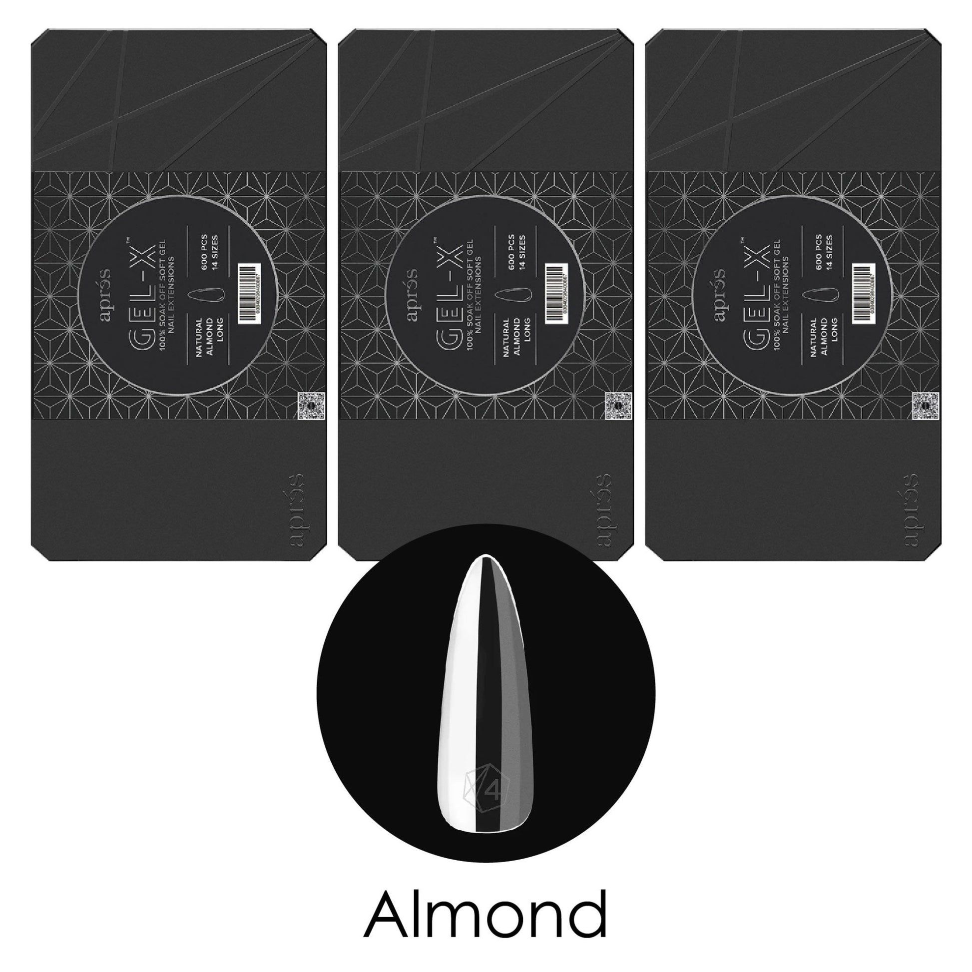 APRES - Gel - X - Natural Almond (PCS) - DTK Nail Supply