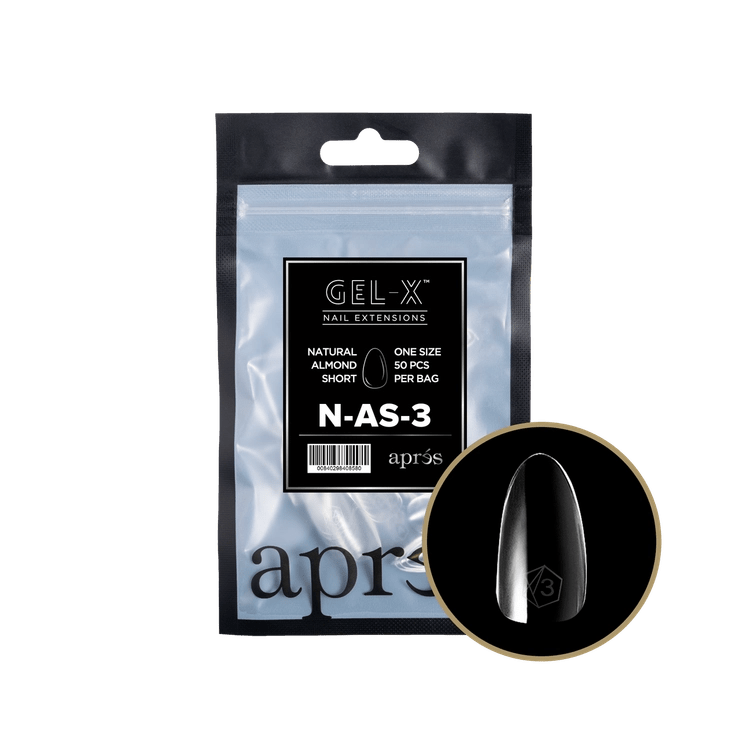 APRES - Gel - X Natural Almond Short 3 Refill Bag - DTK Nail Supply