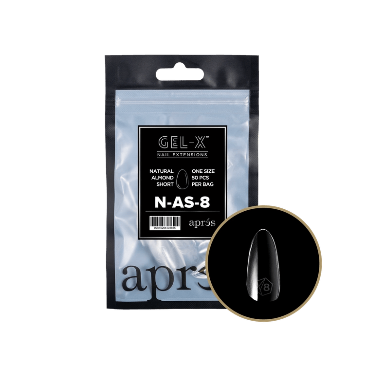 APRES - Gel - X Natural Almond Short 8 Refill Bag - DTK Nail Supply