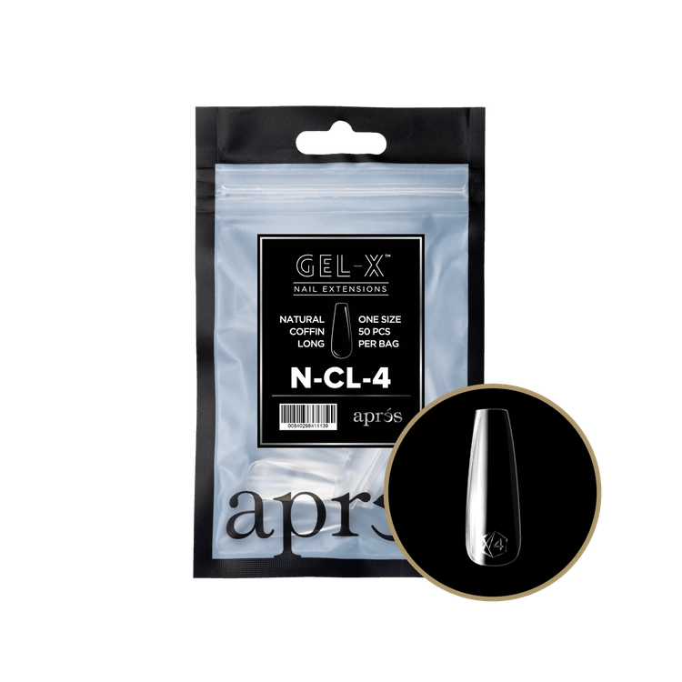 APRES - Gel - X Natural Coffin Long 4 Refill Bag - DTK Nail Supply