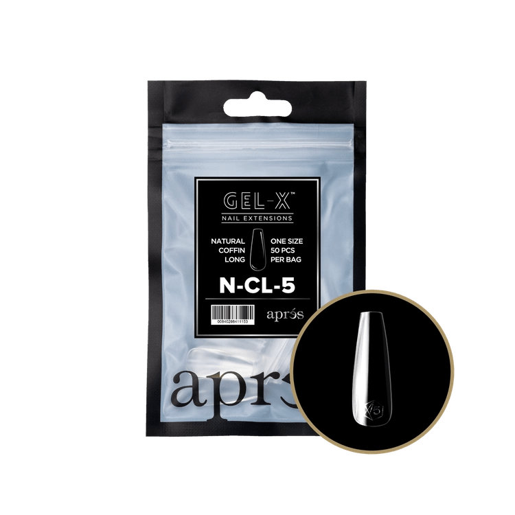 APRES - Gel - X Natural Coffin Long 5 Refill Bag - DTK Nail Supply